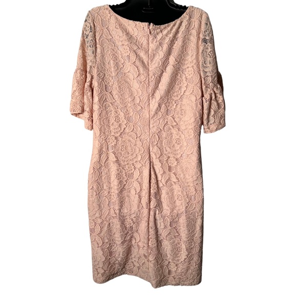 Ivanka Trump Pink Lace Dress w/ Bell Sleeves| Size: 10| Excellent Condition - Picture 2 of 4